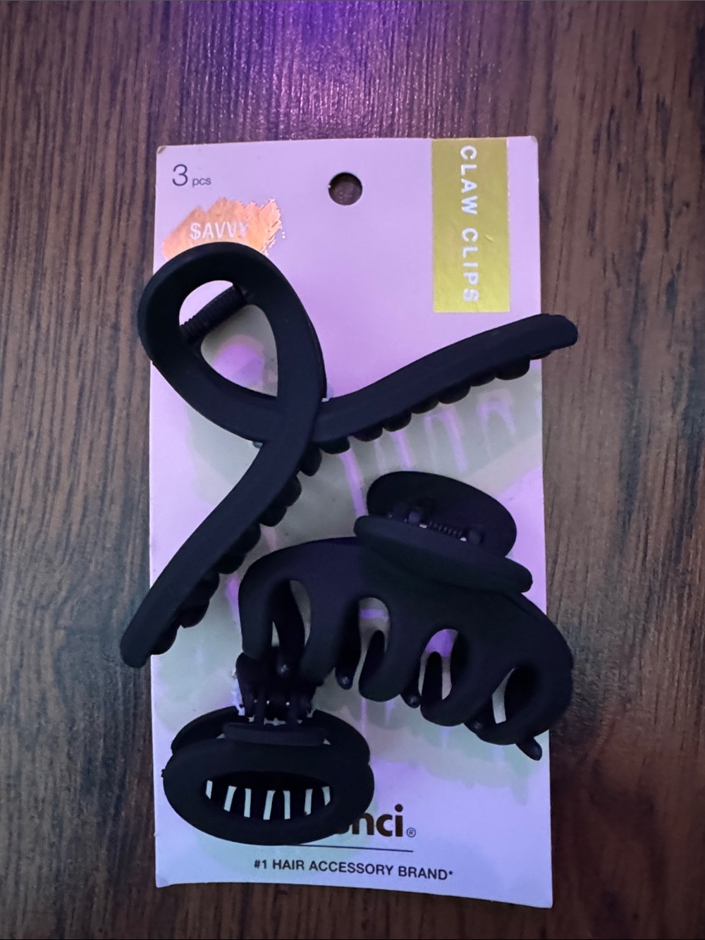 Savvy Matte Black Kids Claw Clip Trio C1.B.1R